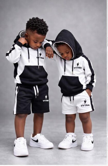Vytra Mini-Kids Hoodie & Shorts Set